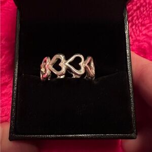 Sterling Silver Heart Link Ring - Women Jewelry